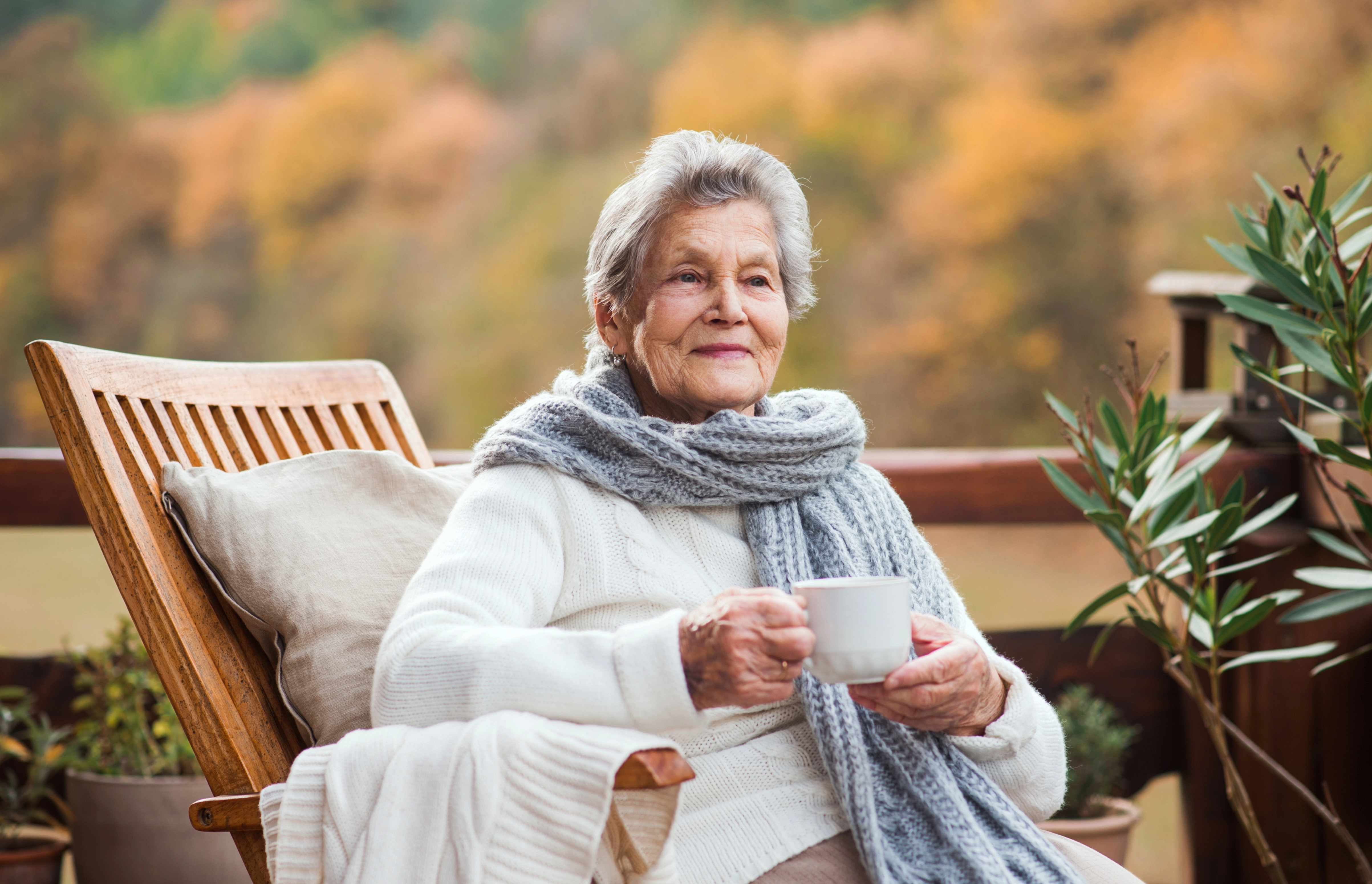 woman with a cup of coffee